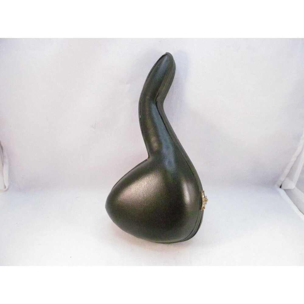 Vintage Black Leather Smoking Pipe Case Velvet Lining Hinged Closure